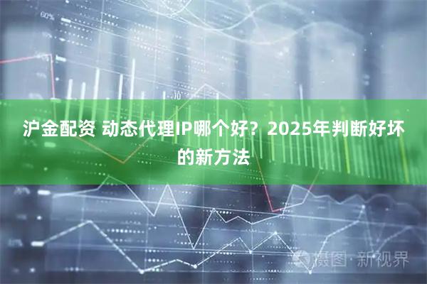 沪金配资 动态代理IP哪个好？2025年判断好坏的新方法